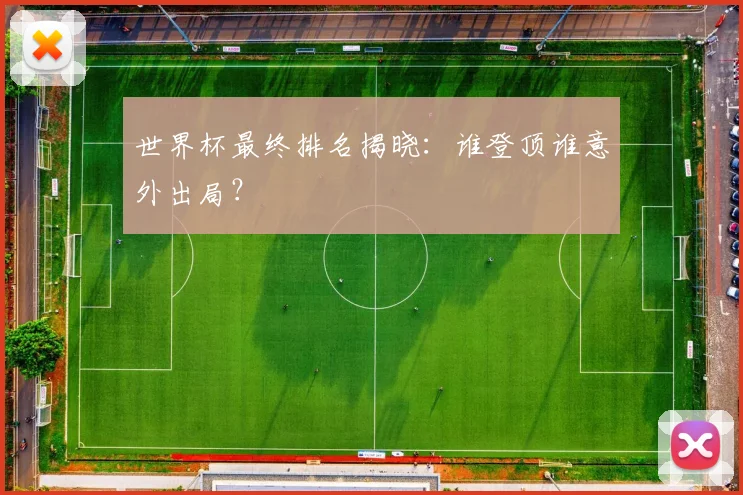 世界杯最终排名揭晓:谁登顶谁意外出局?
