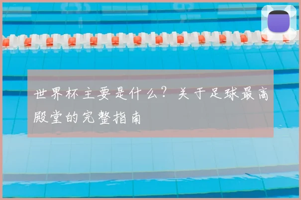 世界杯主要是什么?关于足球最高殿堂的完整指南